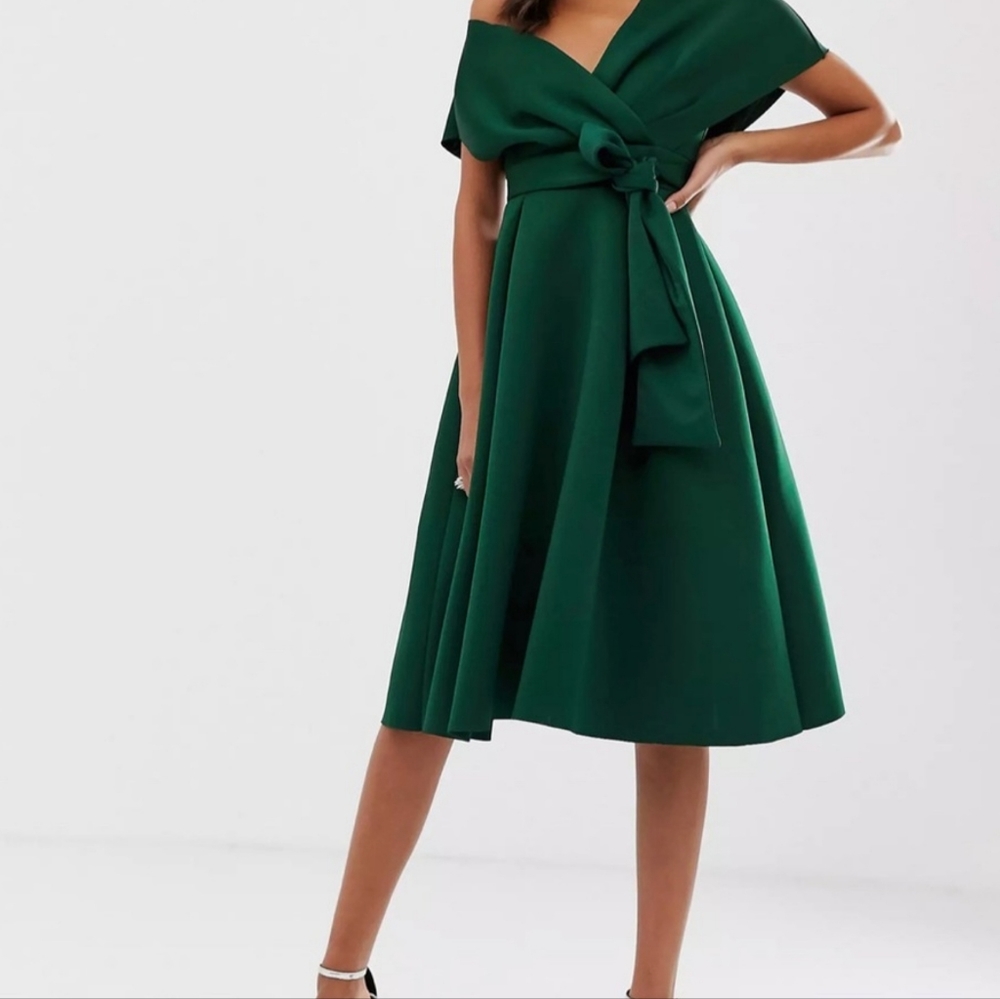 ASOS Fallen Shoulder Midi Dress
